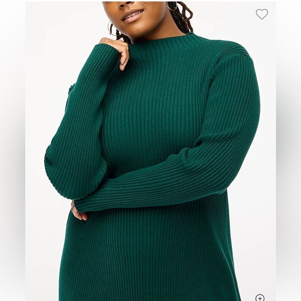 NWT J CREW Factory Ribbed mini sweater-dress in Academic green - Picture 7 of 10